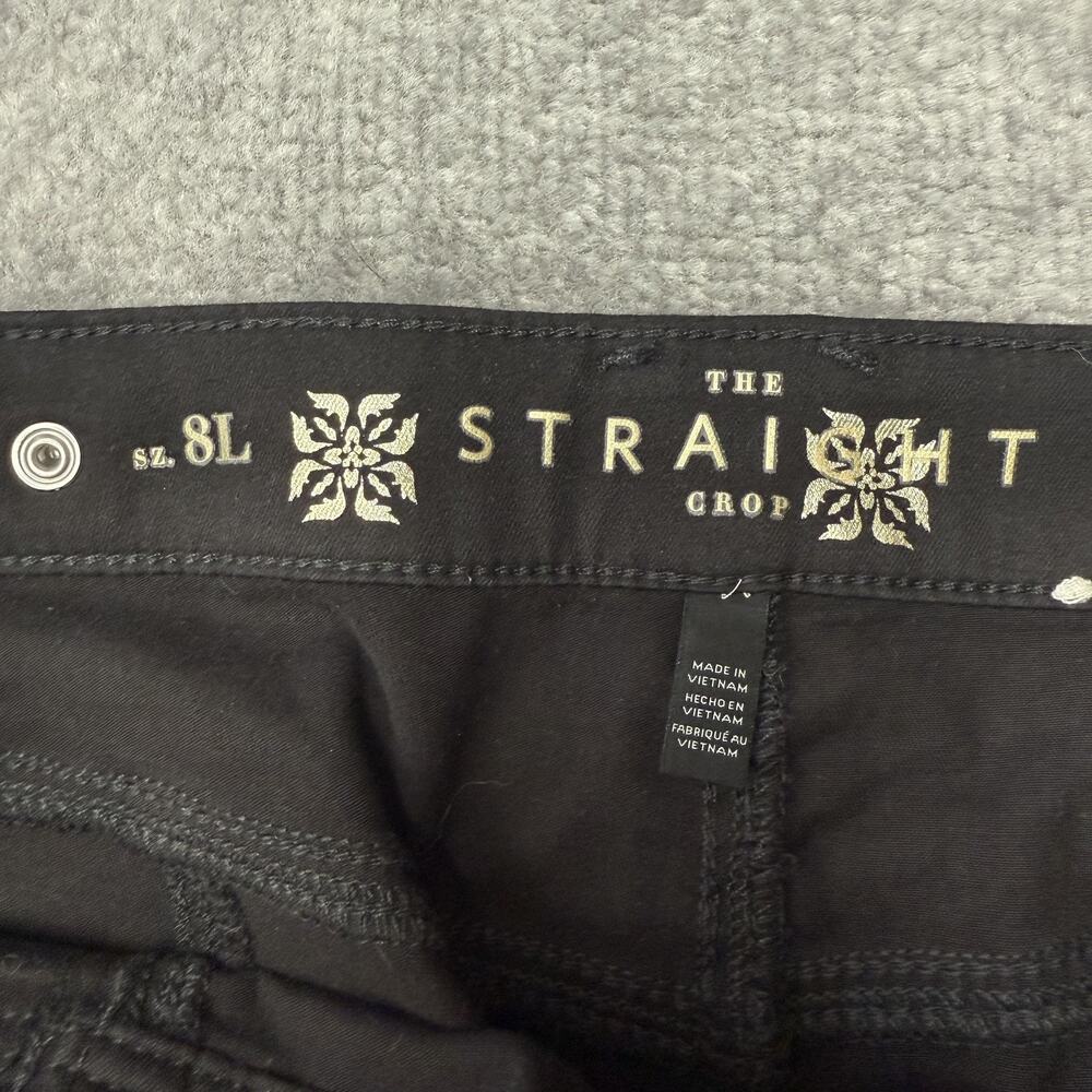 White House Black Market Pants Womens 8 Long Straight Crop Gold Metallic Print - Picture 5 of 12